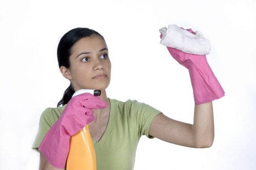 Professional cleaning of windows in a central London Marylebone street