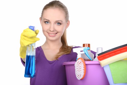 Reception area cleaned by office cleaners in Marylebone